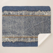 Denim Blue Jeans: Casual dubbele patch Sherpa Deken (Voorkant (horizontaal))