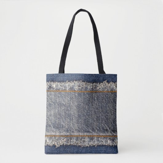 Denim Blue Jeans: Casual dubbele patch Tote Bag (Voorkant)