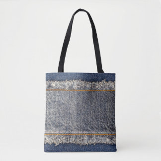 Denim Blue Jeans: Casual dubbele patch Tote Bag