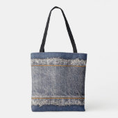 Denim Blue Jeans: Casual dubbele patch Tote Bag (Achterkant)