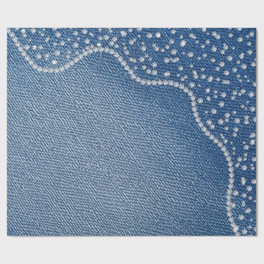 Denim Blue Jeans Diamond  Cadeaupapier (Vlak)