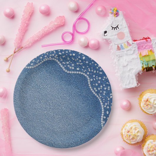 Denim Blue Jeans Diamond  Papieren Bordje (Feest)