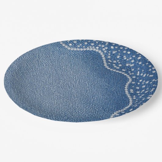 Denim Blue Jeans Diamond  Papieren Bordje (Gekanteld)