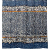 Denim blue jeans fabric frame. Bleached denim fabr Douchegordijn (Voorkant)