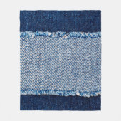Denim blue jeans fabric frame. Bleached denim fabr Fleece Deken (Voorkant)