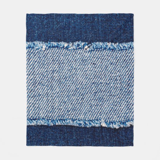 Denim blue jeans fabric frame. Bleached denim fabr Fleece Deken (Voorkant)