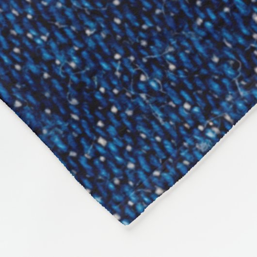 Denim blue jeans fabric frame. Bleached denim fabr Fleece Deken (Hoek)