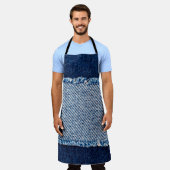 Denim blue jeans fabric frame. Bleached denim fabr Schort (Gedragen)