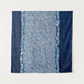 Denim blue jeans fabric frame. Bleached denim fabr Wandkleed (Voorkant (horizontaal))