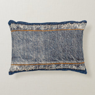 Denim Blue jeans fabric lijst. gebleekte denim fab Accent Kussen