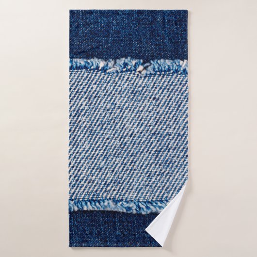 Denim Blue jeans fabric lijst. gebleekte denim fab Badhanddoek (Badhanddoek)
