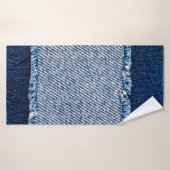 Denim Blue jeans fabric lijst. gebleekte denim fab Badhanddoek (Badhanddoek)