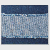 Denim Blue jeans fabric lijst. gebleekte denim fab Cadeaupapier (Vlak)