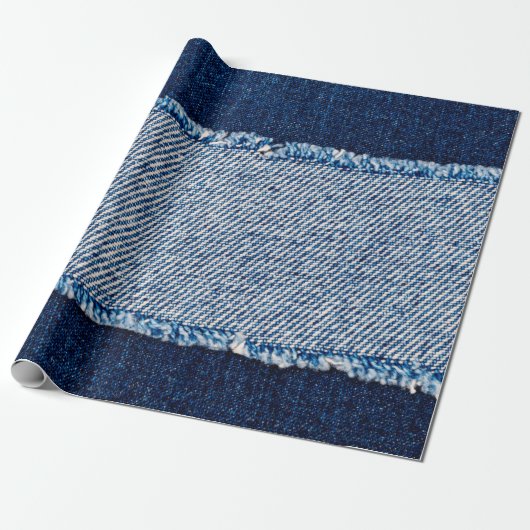 Denim Blue jeans fabric lijst. gebleekte denim fab Cadeaupapier (Uitgerold)