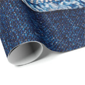 Denim Blue jeans fabric lijst. gebleekte denim fab Cadeaupapier (Rol Hoek)