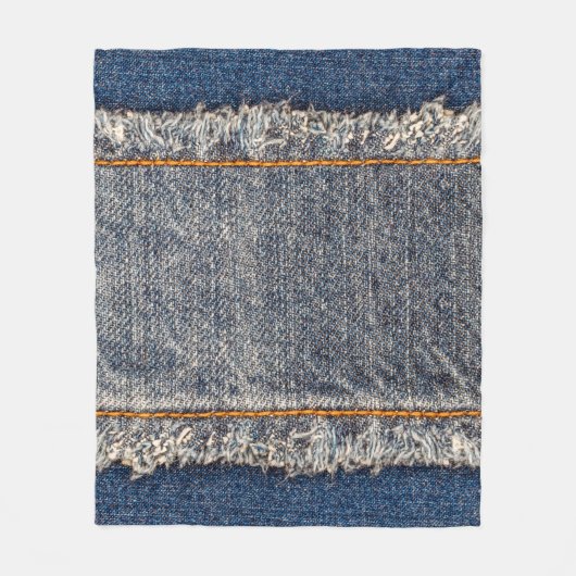 Denim Blue jeans fabric lijst. gebleekte denim fab Fleece Deken (Voorkant)