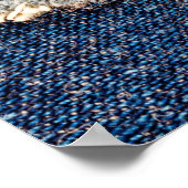 Denim Blue jeans fabric lijst. gebleekte denim fab Poster (Hoek)