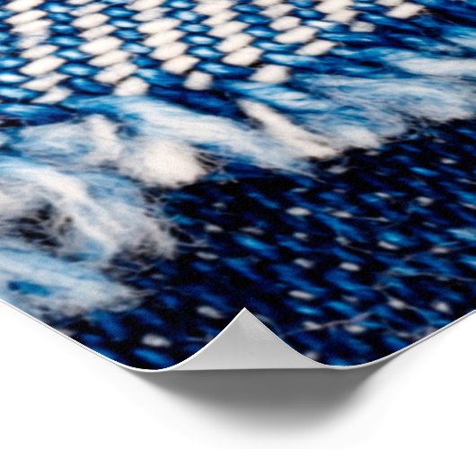 Denim Blue jeans fabric lijst. gebleekte denim fab Poster (Hoek)