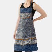 Denim Blue jeans fabric lijst. gebleekte denim fab Schort (Insitu)