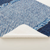 Denim Blue jeans fabric lijst. gebleekte denim fab Sherpa Deken (3/4)