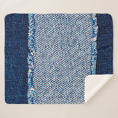 Denim Blue jeans fabric lijst. gebleekte denim fab Sherpa Deken (Voorkant (horizontaal))