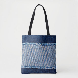 Denim Blue jeans fabric lijst. gebleekte denim fab Tote Bag