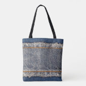 Denim Blue jeans fabric lijst. gebleekte denim fab Tote Bag (Achterkant)