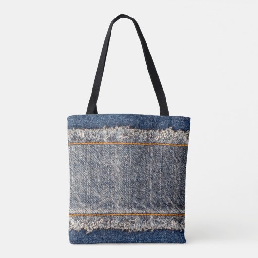 Denim Blue jeans fabric lijst. gebleekte denim fab Tote Bag (Achterkant)