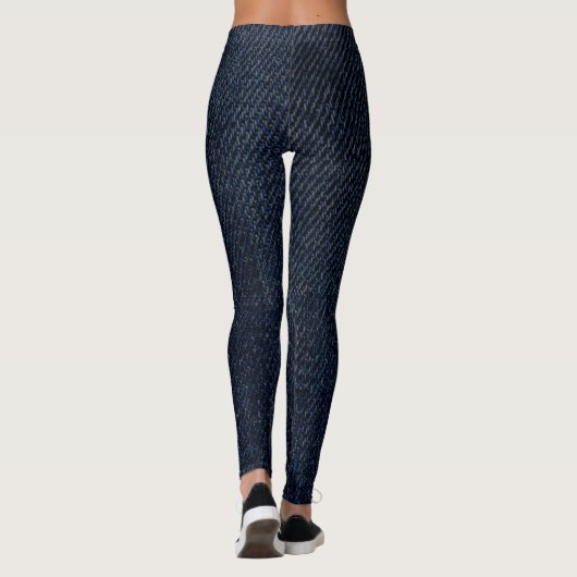 Denim Blue Jeans Faux Navy Leggings (Achterkant)