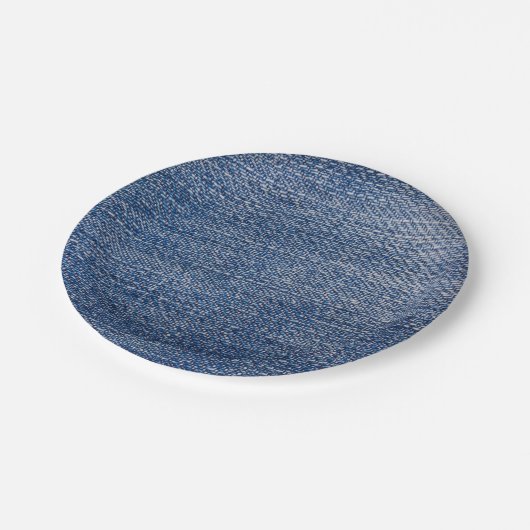 Denim Blue Jeans Faux Texture Rustic Papieren Bordje (Gekanteld)