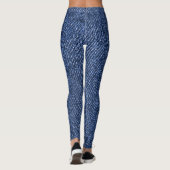 Denim Blue Jeans Grafisch Ontwerp Stijlvol Leggings (Achterkant)