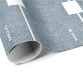 Denim Blue Jeans Look Wrapping Paper Cadeaupapier (Rol Hoek)