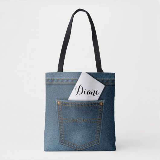 Denim Blue Jeans Pocket Tote Bag (Voorkant)