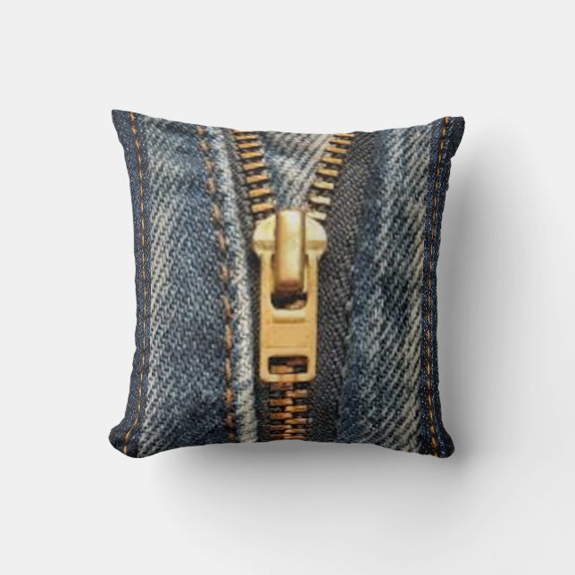 Denim Blue Jeans print Accent Pillow Kussen (Voorkant)