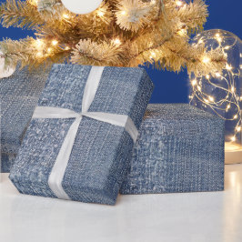 Denim Blue Jeans Print Cadeaupapier