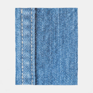 Denim Blue: klassieke jeans textuur. Fleece Deken