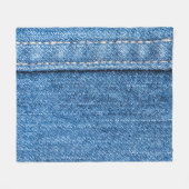 Denim Blue: klassieke jeans textuur. Fleece Deken (Voorkant (Horizontaal))