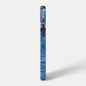 Denim Blue: klassieke jeans textuur. iPhone Hoesje (Linkerkant)