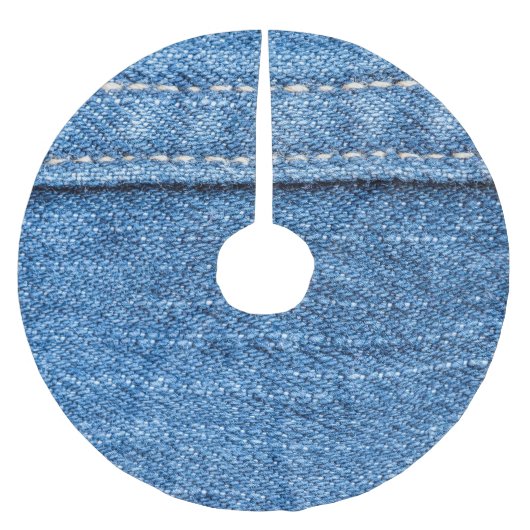 Denim Blue: klassieke jeans textuur. Kerstboom Rok (Voorkant)