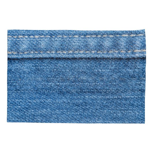 Denim Blue: klassieke jeans textuur. Kussensloop (Achterkant)