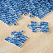Denim Blue: klassieke jeans textuur. Legpuzzel (Zijkant)