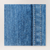 Denim Blue: klassieke jeans textuur. Legpuzzel (Horizontaal)