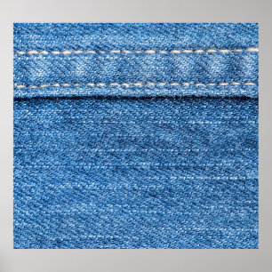 Denim Blue: klassieke jeans textuur. Poster