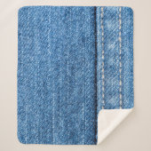 Denim Blue: klassieke jeans textuur. Sherpa Deken (Voorkant)