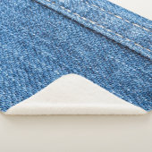 Denim Blue: klassieke jeans textuur. Sherpa Deken (3/4)