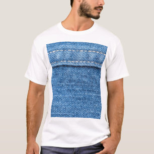 Denim Blue: klassieke jeans textuur. T-shirt