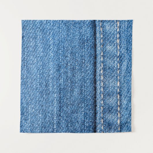 Denim Blue: klassieke jeans textuur. Wandkleed (Voorkant (horizontaal))