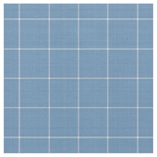 Denim Blue Large Gingham Checkered pattern Stof (Close Up)