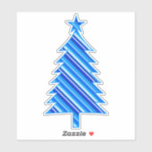 Denim Blue Layered Stripes kerstboom Sticker (Vel)