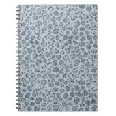 Denim Blue Leopard Print Glitter Notitieboek (Voorkant)
